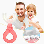 🎁 PROMO 2 X 1  CEPILLO DE DIENTES SILICONA FORMA U BEBE CERDAS SUAVE